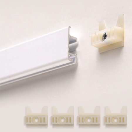 Slimline Track - 2m and wall anchor in white